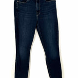Mother The Looker Ankle Fray Women's Dark Blue Size 27/4 Skinny Raw Hem Jeans