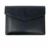 Chanel 1997/99 Black Envelope CC Caviar Leather Wallet