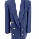 pietrafesa Women's Navy Size 6 Double Breasted Camel Hair Blazer