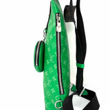 LOUIS VUITTON 2024 Duo Sling Bag Taigarama Cactus Green Made in France Crossbody