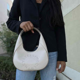 STELLA McCARTNEY Small Logo Hobo Cream Top Handle Made in Italy Shoulder Bag