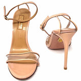 AQUAZZURA Minimalist Women's Clear Beige Size 36.5/6 Stiletto Patent Sandals