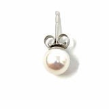 18K 750 White Gold Stud Pearl Earring & Pendant Jewelry Set