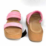 reef Women's Pink Beige Size 9 Platform Suede Slide Sandals