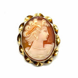 Estate 12K GF Gold Orange Oval CAMEO Brooch