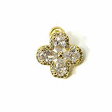 14K Gold-filled Gold Stud Flower Cubic Zirconia Earrings