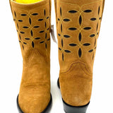 Planet Cowboy Women's Caramel Size 9 Cowboy Suede Eyelet Boots