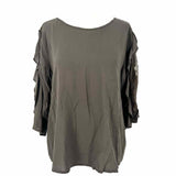 Velvet by Graham & Spencer Women's Gray Size L 3/4 Sleeve Viscose Long Sleeve