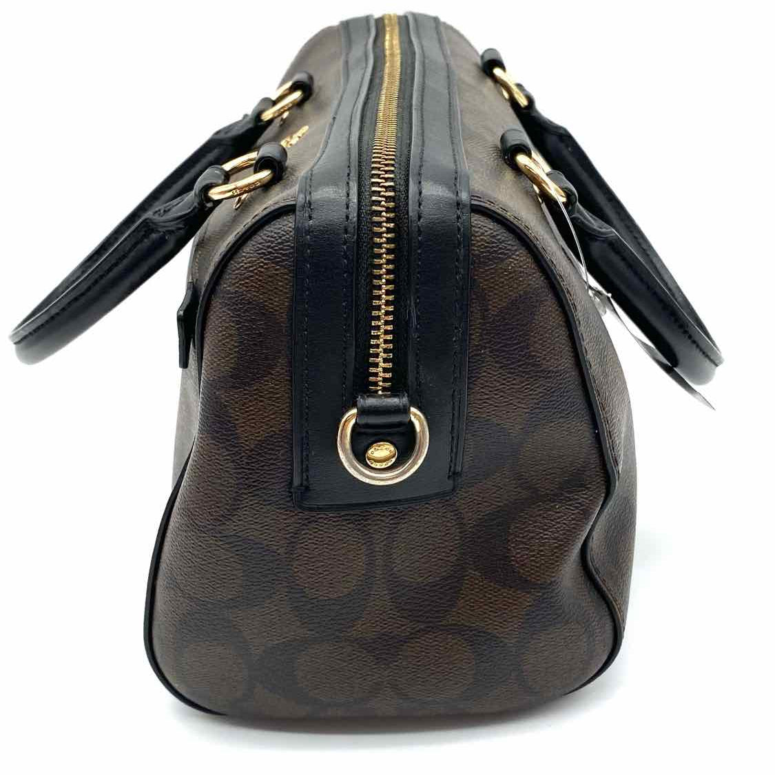 Coach  Rowan Coated Canvas Brown Boston Signature Satchel
