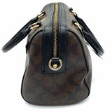 Coach  Rowan Coated Canvas Brown Boston Signature Satchel