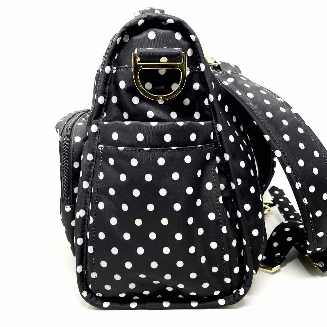 Jujube Polyester Black/White Rectangle Polka Dot BackPack