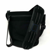 Bottega Veneta Nylon Black Electric Blue Interior Bucket Bag