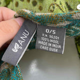 Beaded Green Blue Stripe Shawl