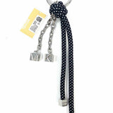 Michael by Michael Kors Cord Black Silver Tone Charm Key Chain