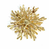 A&Z 14k Yellow Gold Branch Textured Ruby Brooch
