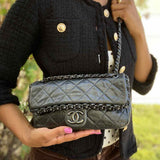 Chanel 2012 Medium Chain Me Charcoal Quilted Calfskin Made in Italy Shoulder Bag