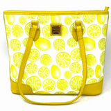 Dooney & Bourke Coated Canvas Yellow Zip Top Lemon Tote