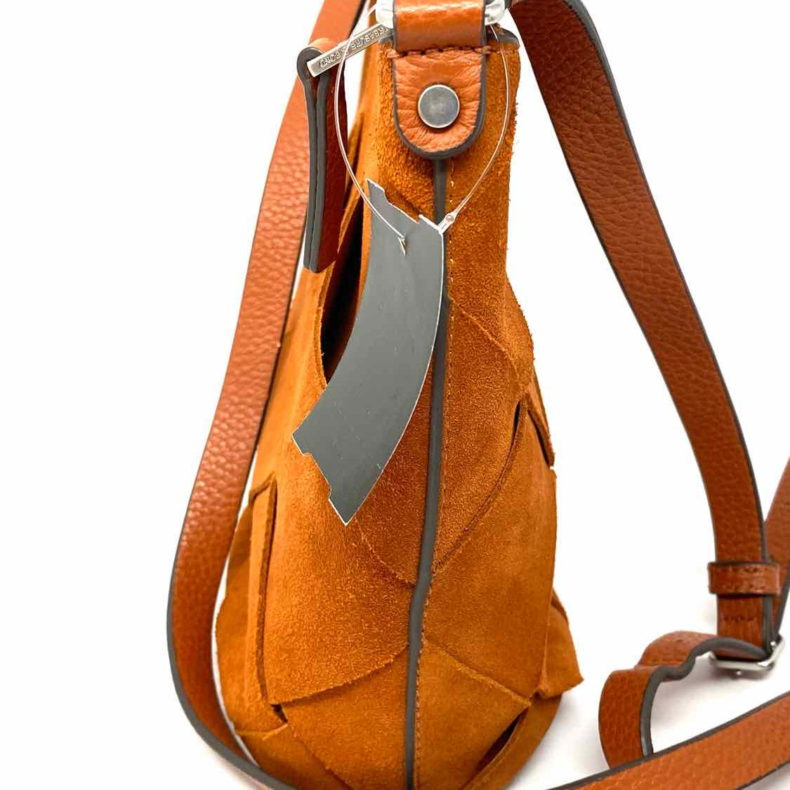 Treasure&Bond Rust Bucket Woven Suede Crossbody
