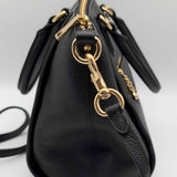 Coach Elise Black Top Handle Pebbled Leather Satchel