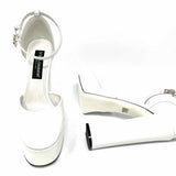DOLCE & GABBANA Women's White Size 41/10.5 Platform Patent Leather Pumps
