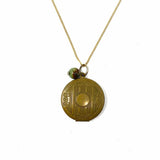Estate Bronze Tone Locket 16" Necklace w/ 14K GF Elka Chain