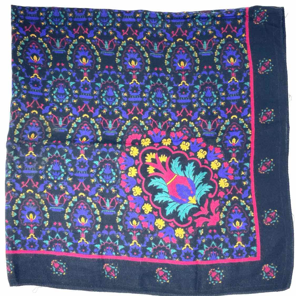 Multi-black Square 30 in Floral Scarf