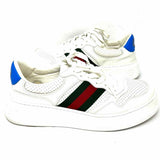 Gucci Men's White Shoe Size 9 Leather Web Accent Sneakers