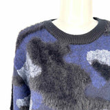 ANATOMIE Wylie Women's Black Navy Size L Crew Neck Camoflage Sweater