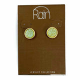 Rain Gold Tone Stud Druzy Earrings