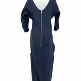 Rick Owens Women's Navy Size 10 3/4 Sleeve Sheath Dress