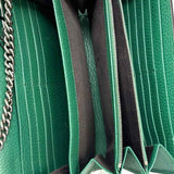 Gucci Dionysus Wallet On Chain Green Embellished Leather Made in Italy Crossbody