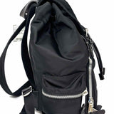 Burberry Medium Logo Print Backpack Nylon Black Flap BackPack