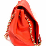 Tory Burch Marion Red Flap Logo Leather Shoulder Bag