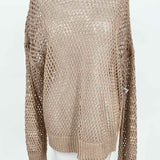 360SWEATER Women's Beige Size L Crochet Sweater
