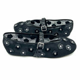 Coach Tea Rose Women's Black Size 8 Mesh Flower Flats
