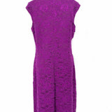 Lauren Ralph Lauren Women's Purple Size 12/L Sleeveless Floral Applique Dress