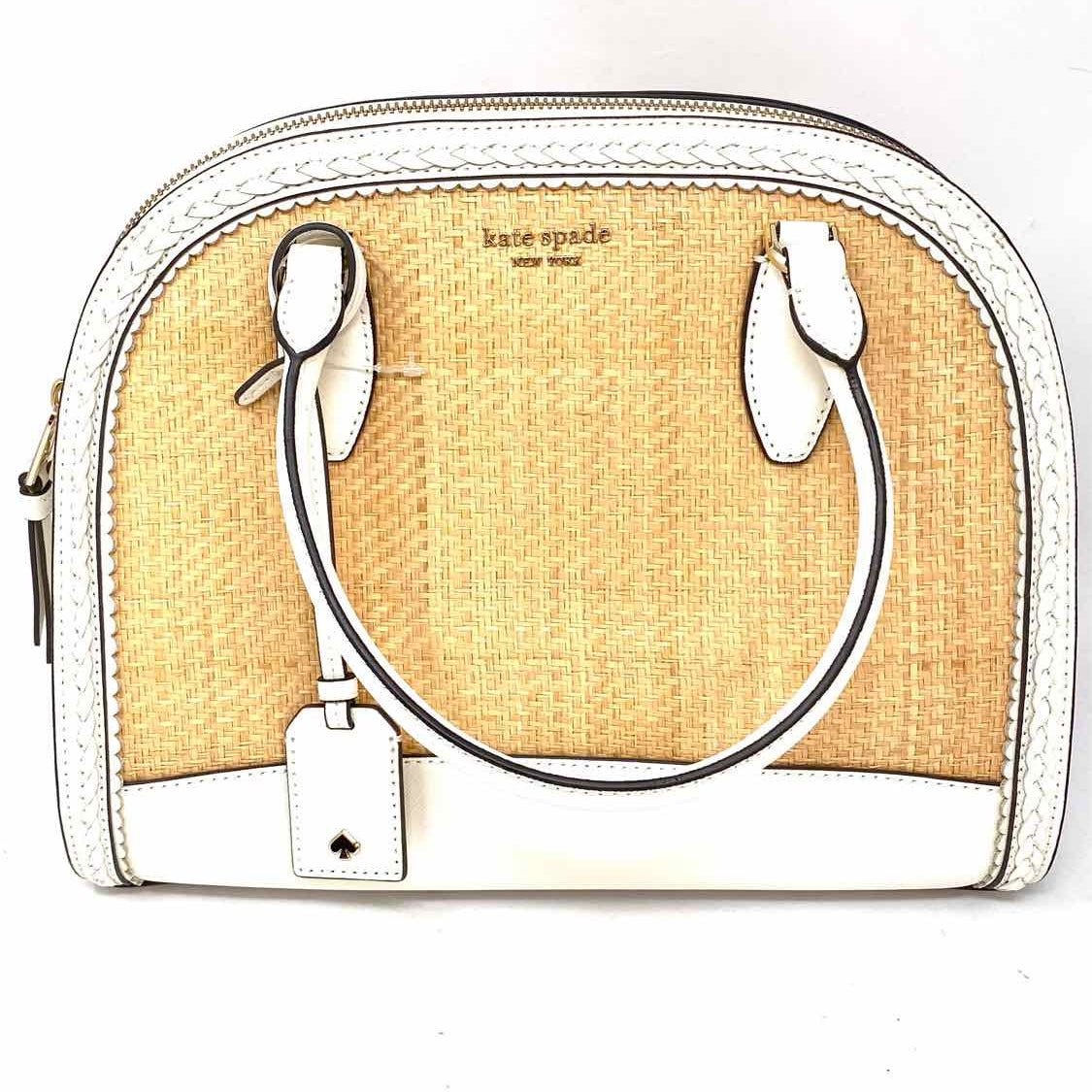 Kate Spade Reiley Straw Ivory Dome Satchel