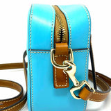 Dooney & Bourke Camera Zip Leather Aqua Rectangle Crossbody