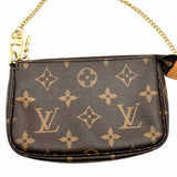 LOUIS VUITTON 2020 Mini Pochette Accessoires Coated Canvas Brown Monogram Clutch