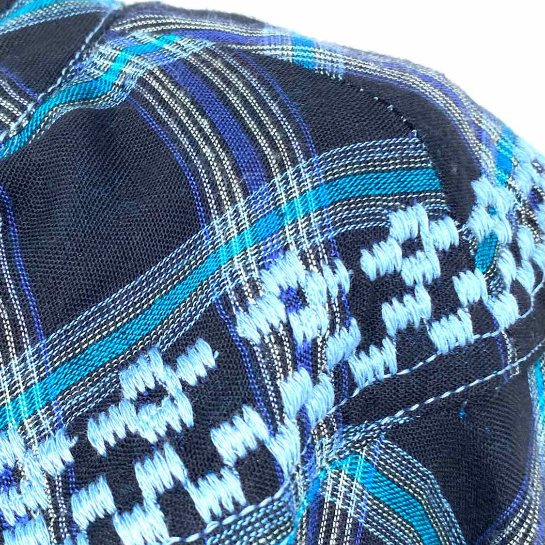Tolani Women's Black / Blue Size S 1/2 Button Plaid Long Sleeve