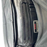 TUMI XL Black Leather Messenger Bag