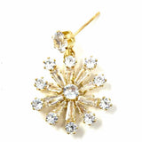 Natasha Gold Dangle 1" Snowflake Crystal Earrings