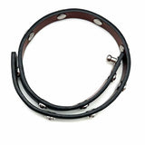 Leather Brown SIlver Tone Wrap Studded Bracelet