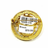 Estate Vintage Two-tone Round Medusa Brooch
