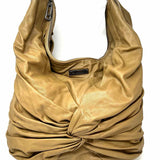 Burberry Maggie Soft Knot Brown Hobo Leather Shoulder Bag
