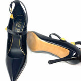 VALENTINO GARAVANI Tiptoe Women's Black Sz 38/7.5 Stiletto Patent Leather Pumps