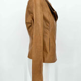 Vince Women's Caramel Size S Asymmetrical Leather Jacket