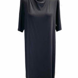Eileen Fisher Women's Black Size L Draped Midi Dress