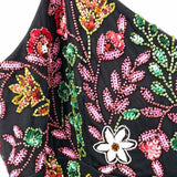 Adrianna Papell Women's Black Multi-Color Size 16/xl Sleeveless Beaded Gown