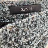 Gucci Women's Teal Blue Size L pencil Tweed Skirt